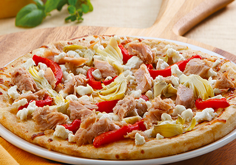 Tuna Mediterranean Pizza flames Original Sauchiehall