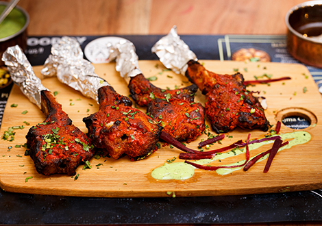 Tandoori Lamb Chops flames Original Sauchiehall